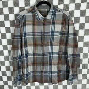 Eddie Bauer Men’s Flannel Long Sleeve XL gray blue brown